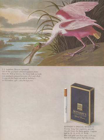 Sotheby’s Cigarettes Advert
