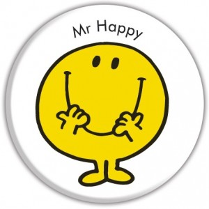 Mr Happy Badge (£1.29)