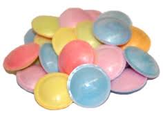 Flying saucers – Sherbert filled rice paper shaped like flying saucers.